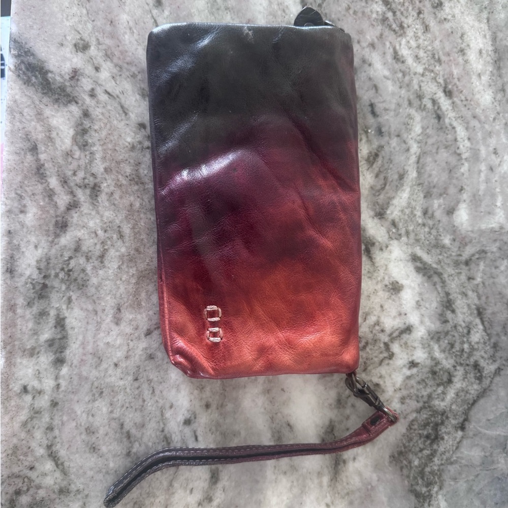 Bed Stu Red and Black Leather Wristlet